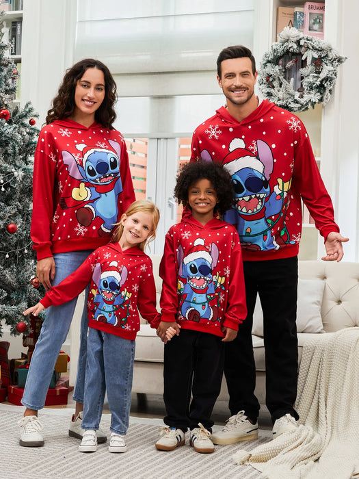 Stitch Festive Family Matching Christmas Hoodie Set