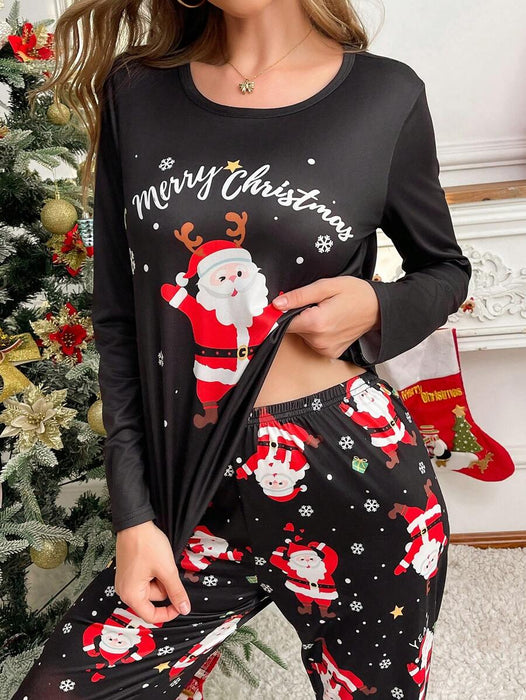 Christmas Fun Santa Print Pajama Set