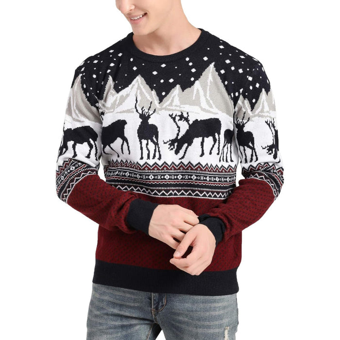 Sweater With Festive Christmas Snowflake Print