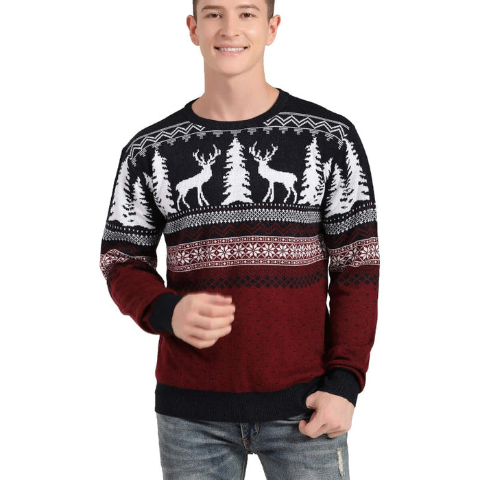 Sweater With Festive Christmas Snowflake Print