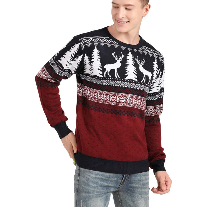 Sweater With Festive Christmas Snowflake Print