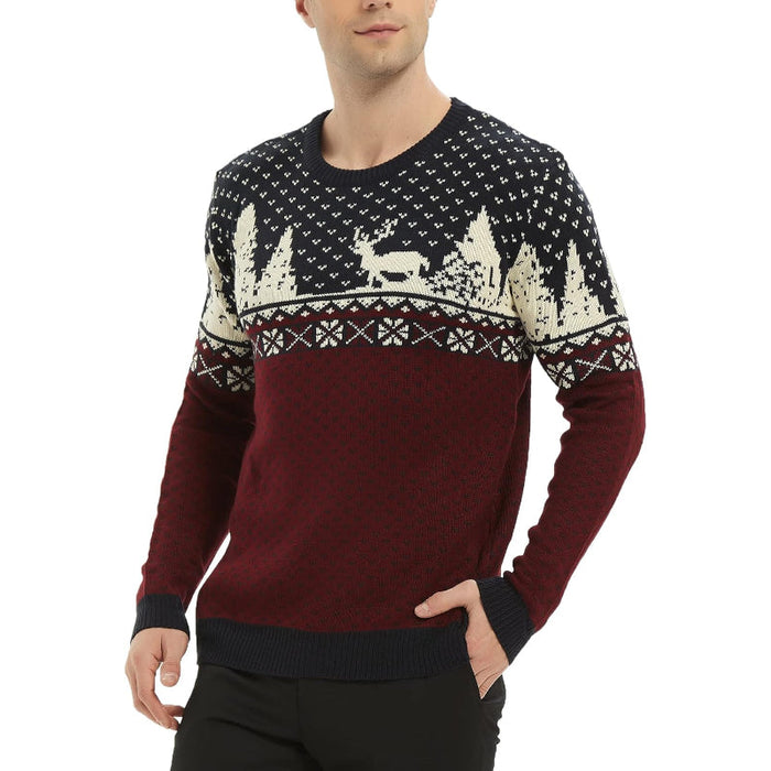 Sweater With Festive Christmas Snowflake Print