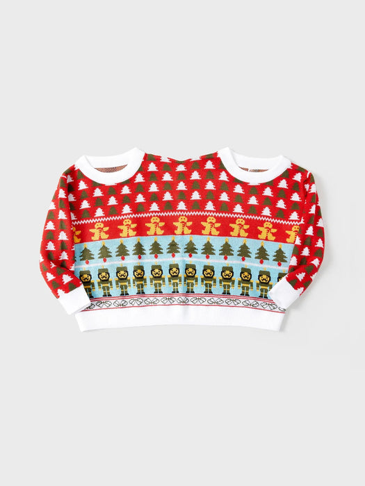 Double Jumper Knit Pullover Matching Christmas Sweater Set