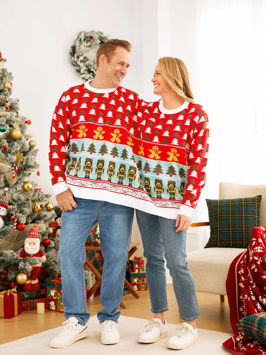 Double Jumper Knit Pullover Matching Christmas Sweater Set