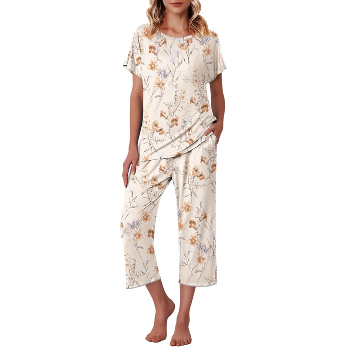 Floral Print Capri Pajama Sets