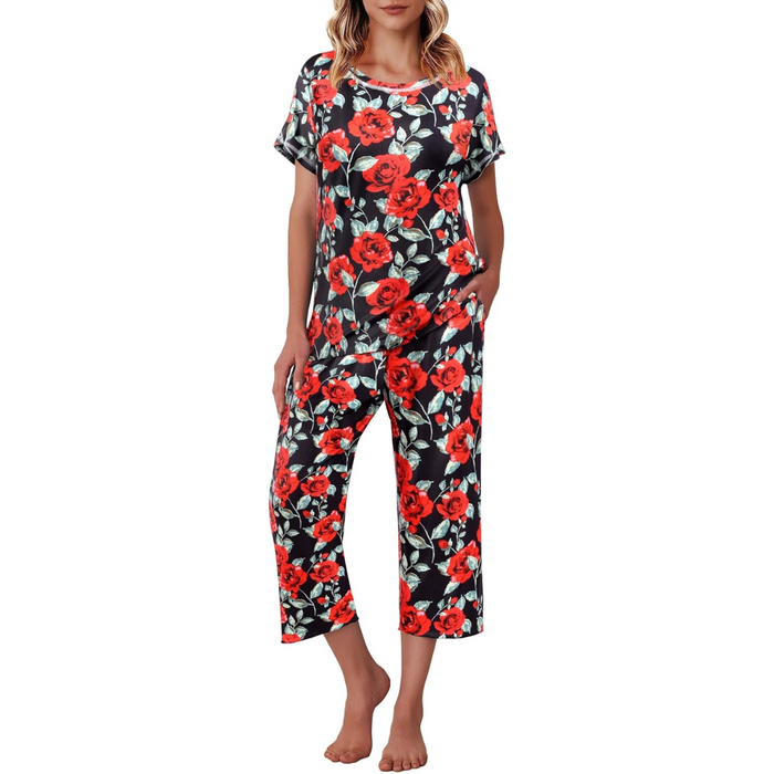 Floral Printed Capri Pajama Sets