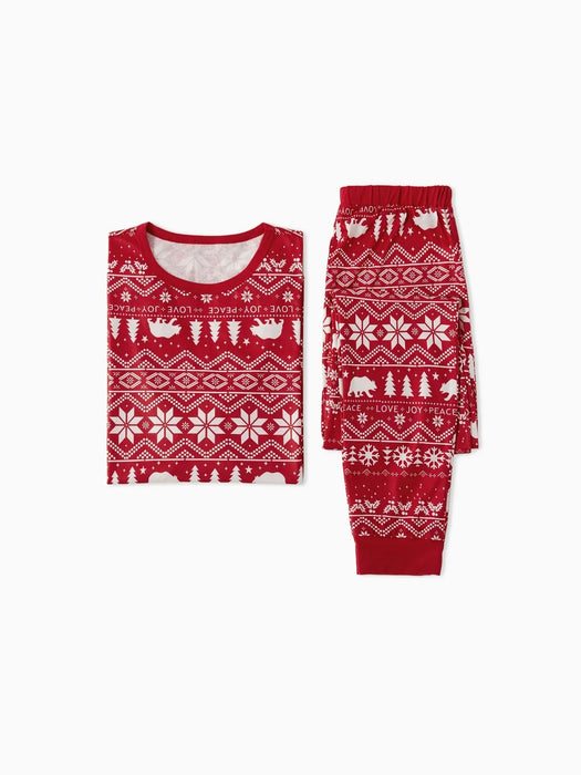 Christmas Festive Red Family Matching Pajama Set