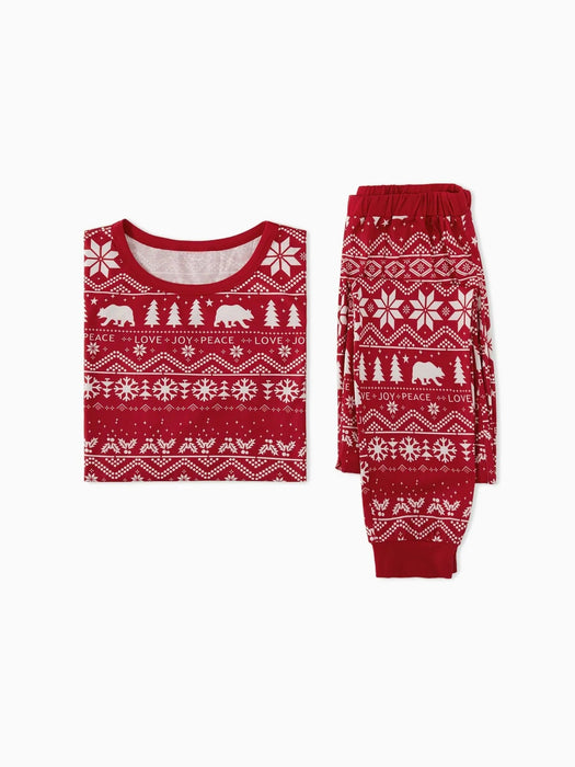 Christmas Festive Red Family Matching Pajama Set