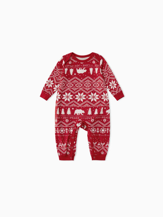 Christmas Festive Red Family Matching Pajama Set