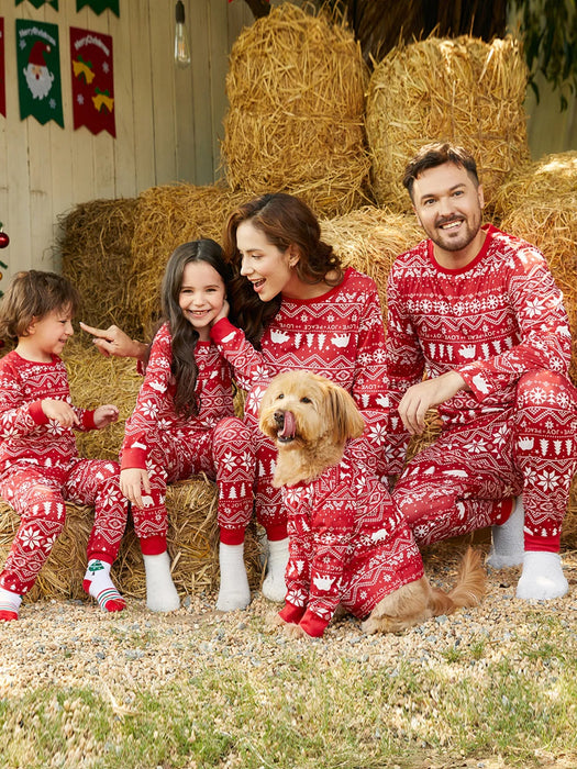 Christmas Festive Red Family Matching Pajama Set