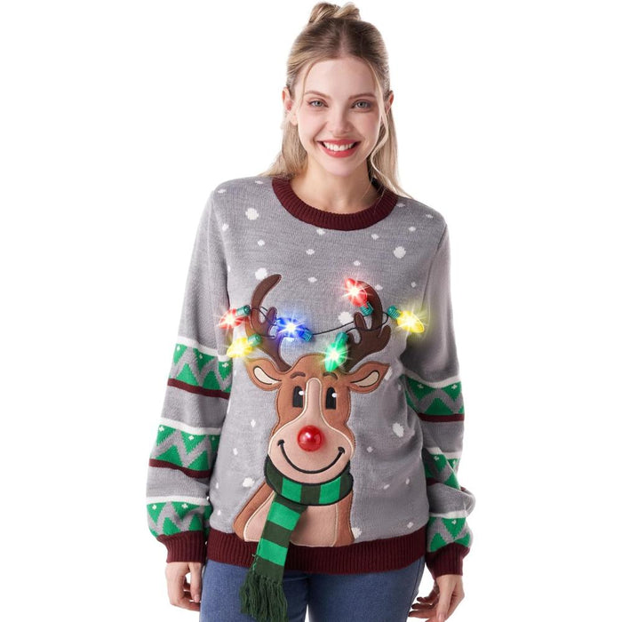 Festive Holiday Knit Sweater With Christmas Design