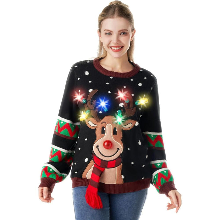 Festive Holiday Knit Sweater With Christmas Design