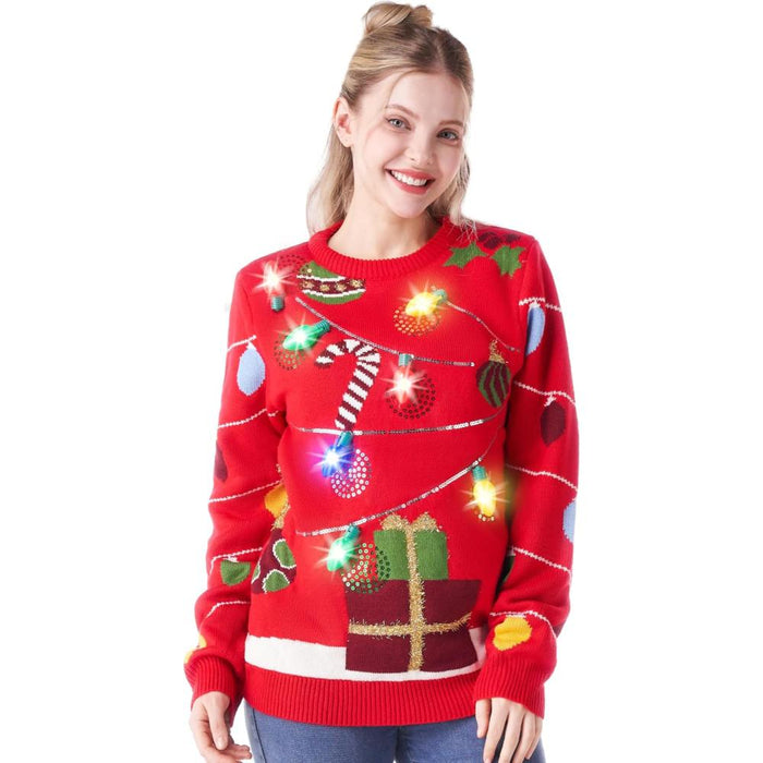 Festive Holiday Knit Sweater With Christmas Design