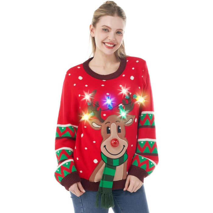 Festive Holiday Knit Sweater With Christmas Design