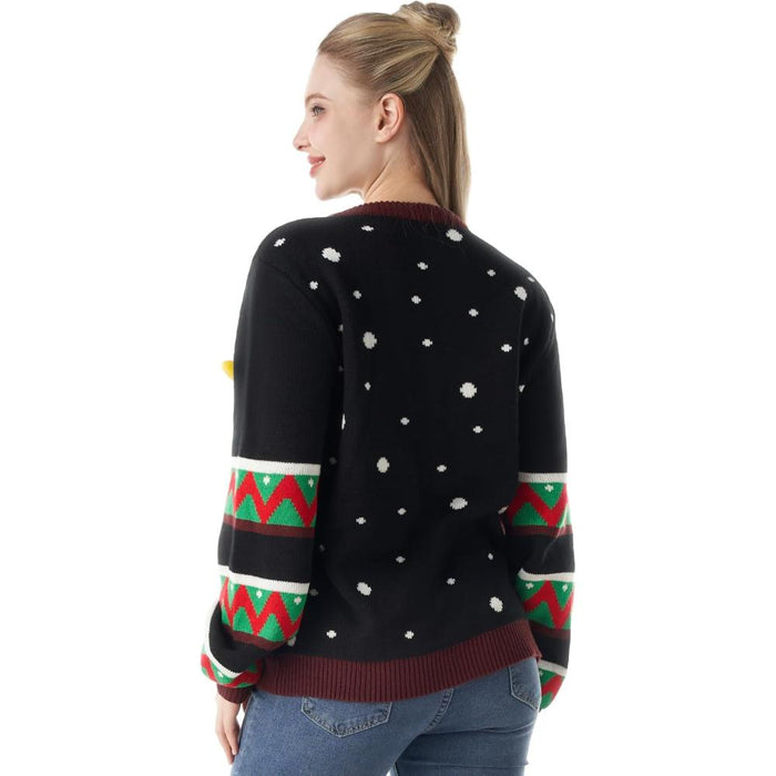 Festive Holiday Knit Sweater With Christmas Design