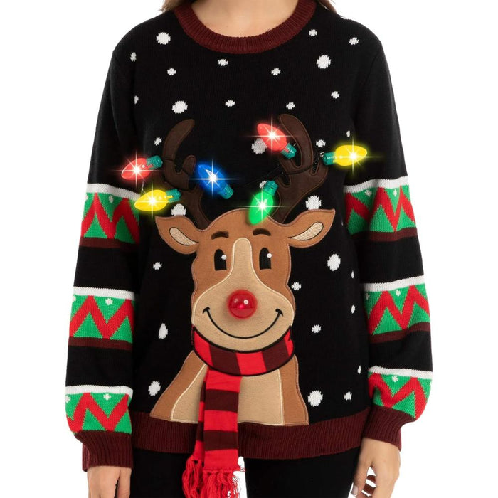 Festive Holiday Knit Sweater With Christmas Design