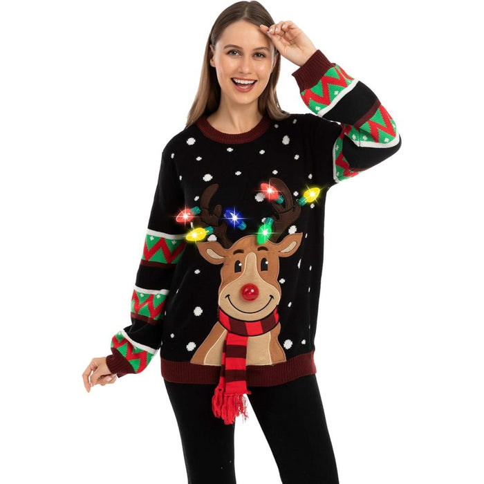 Festive Holiday Knit Sweater With Christmas Design