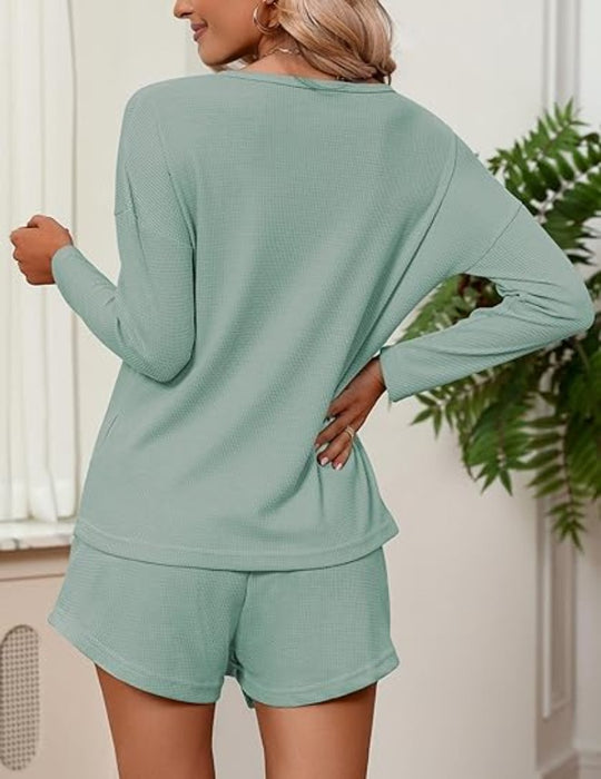 Long Sleeve Tops And Comfy Knit Pajama Set