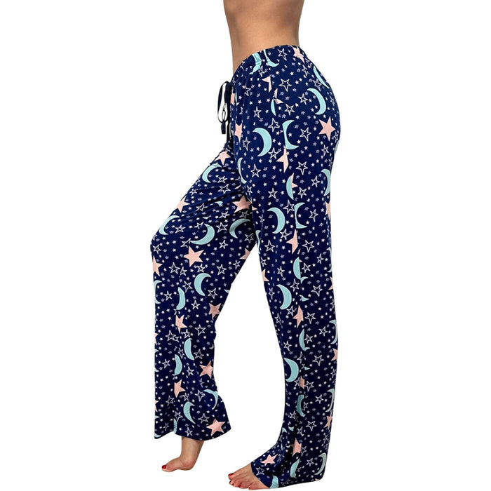 Moon And Stars Printed Pajama Pants