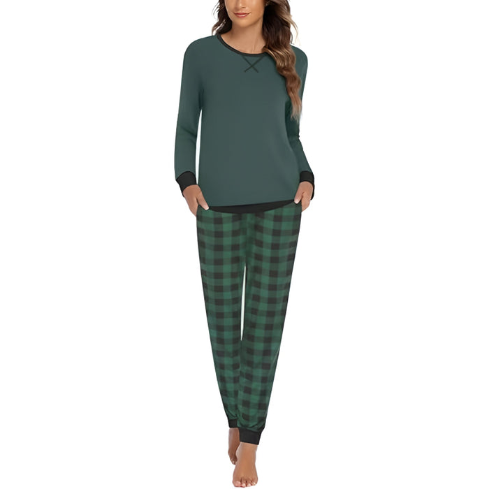 Plaid Print Comfy Pajama Set