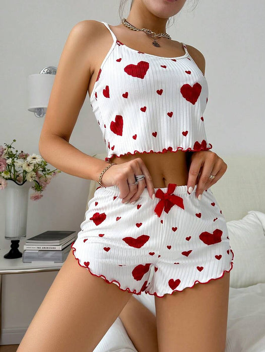 Printed Cami Top And Shorts Pajama Set