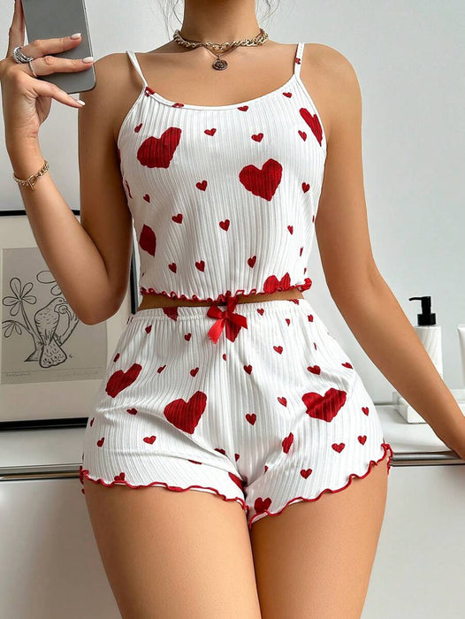 Printed Cami Top And Shorts Pajama Set