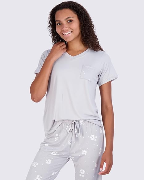 Short Sleeve Tops With Comfy Pants Set