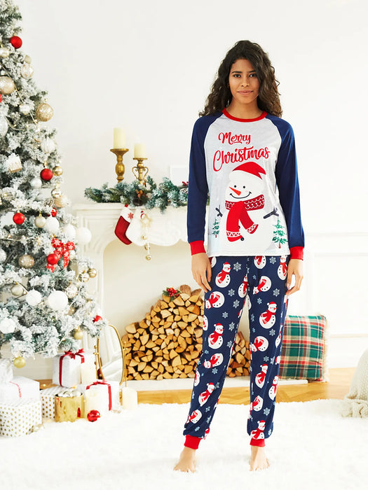 Snowman And Letter Print Family Matching Pajama Set