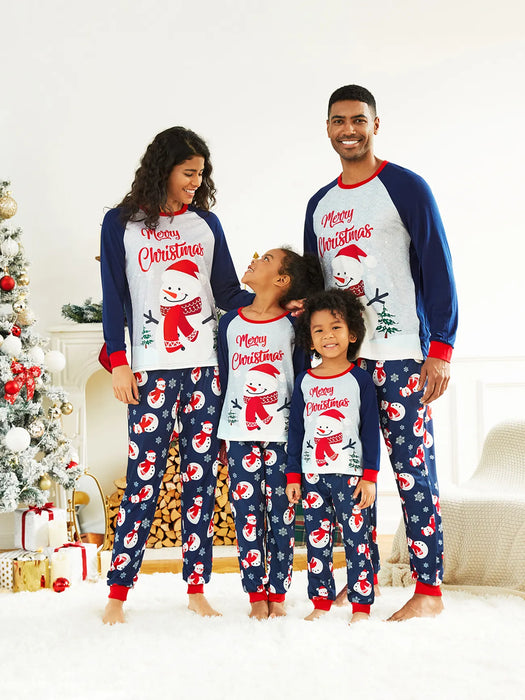 Snowman And Letter Print Family Matching Pajama Set