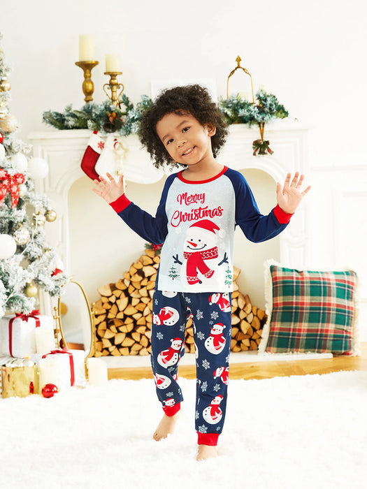 Snowman And Letter Print Family Matching Pajama Set