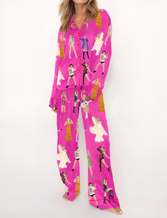 TS Iconic Style Printed Pajama Set