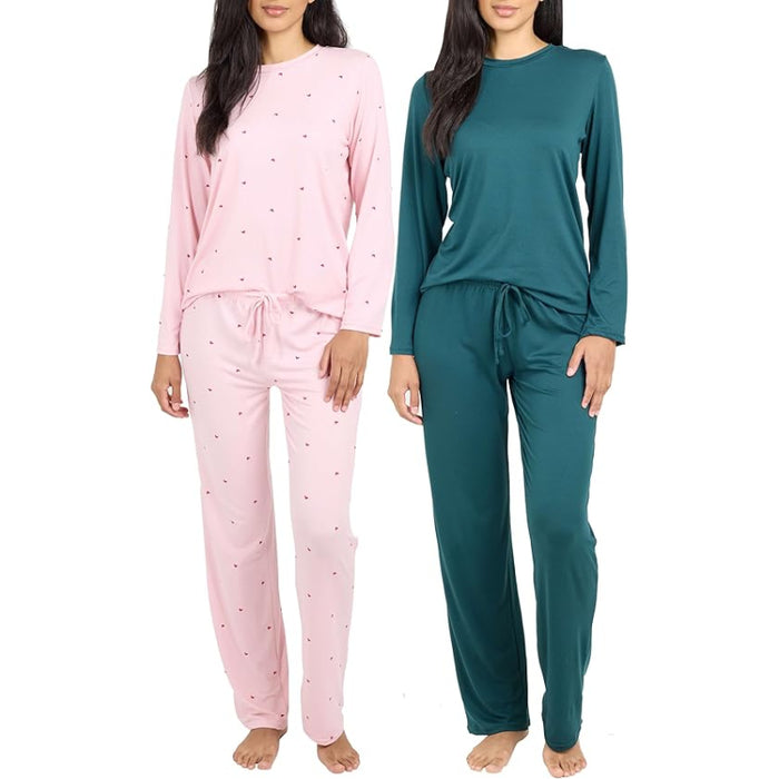 2 Pack Pajama And Long Sleeve Tshirt Set