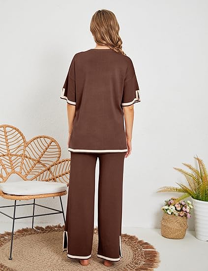 Two Piece Pullover Tops And Pants Set