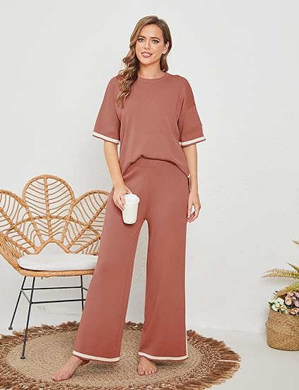 Two Piece Pullover Tops And Pants Set