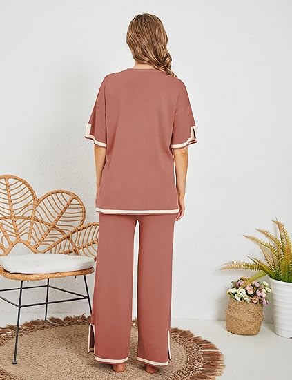 Two Piece Pullover Tops And Pants Set