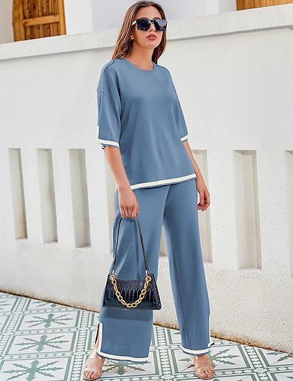 Two Piece Pullover Tops And Pants Set