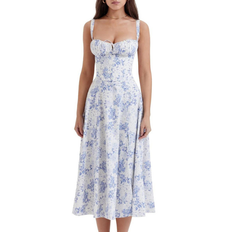 Floral Bustier Midriff Waist Shaper Dress — Original Pajamas