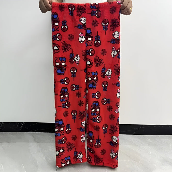 Velvet Lounge Pajama Pants With Stretchable Waistband