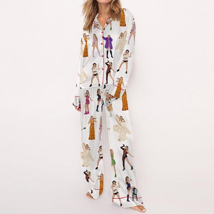 Vibrant Character Printed Long Sleeve Pajama Set