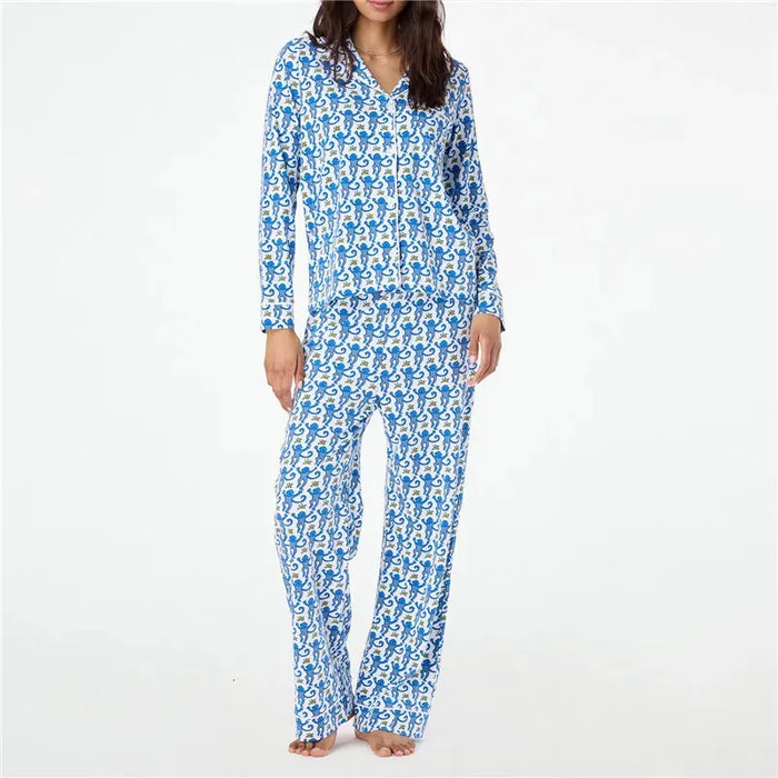 Floral Button Front Pajama Set