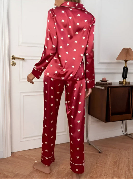 Luxurious Cordate Printed Pajama Set