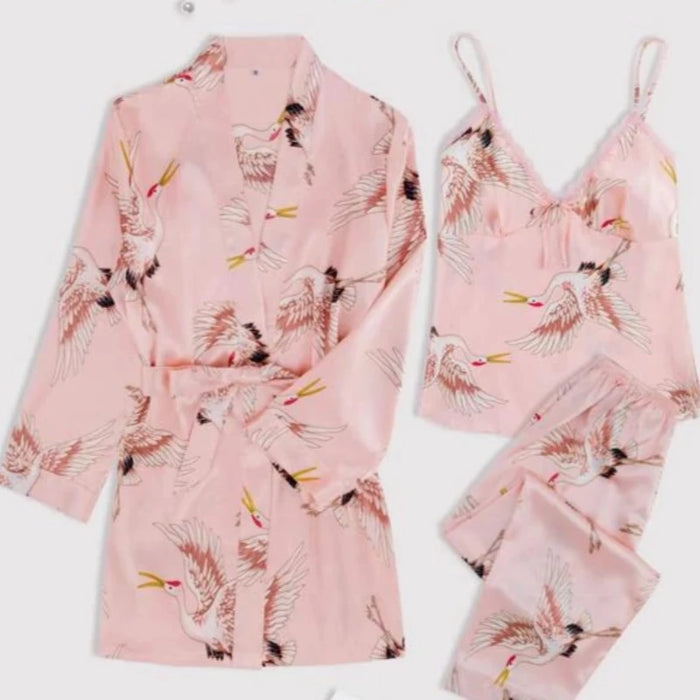 The 3 Pieces Silk Sleepwear Original Pajamas