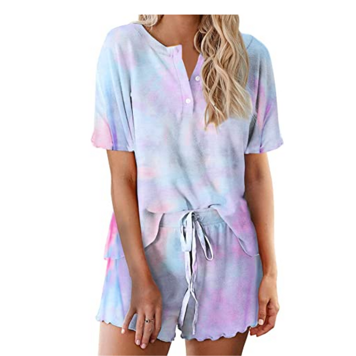 Tie Dye Sleepwear Pajamas Set For Women