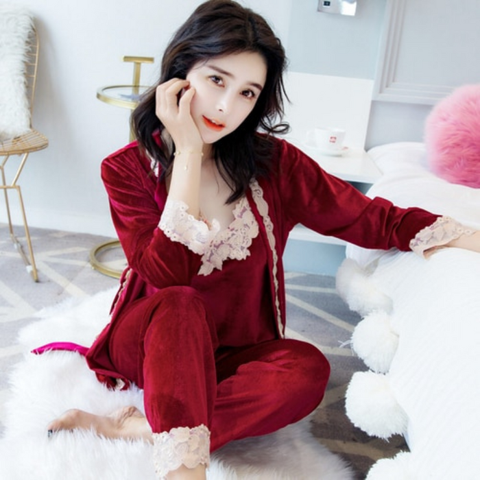Winter Warm Homesuit Best Cozy 3 Piece Pajamas