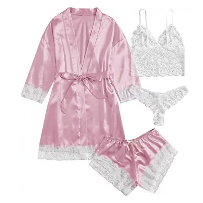 Floral Lingerie Pajama Set For Women