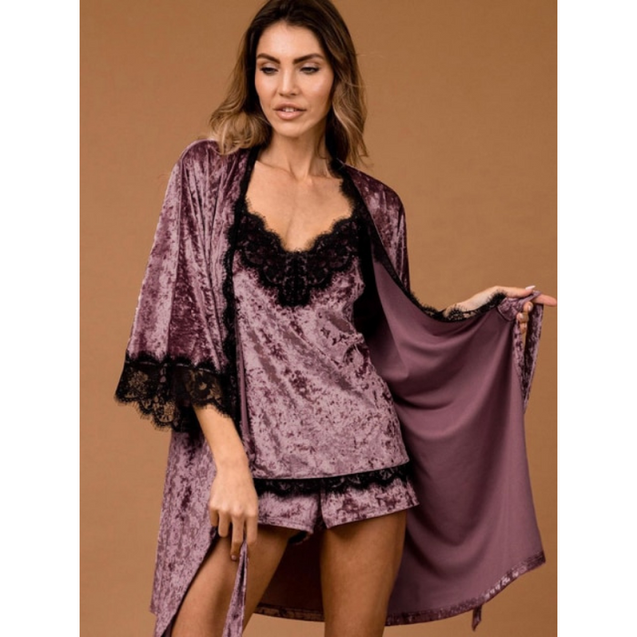 3 Piece Pajamas Velvet Suits With Shorts