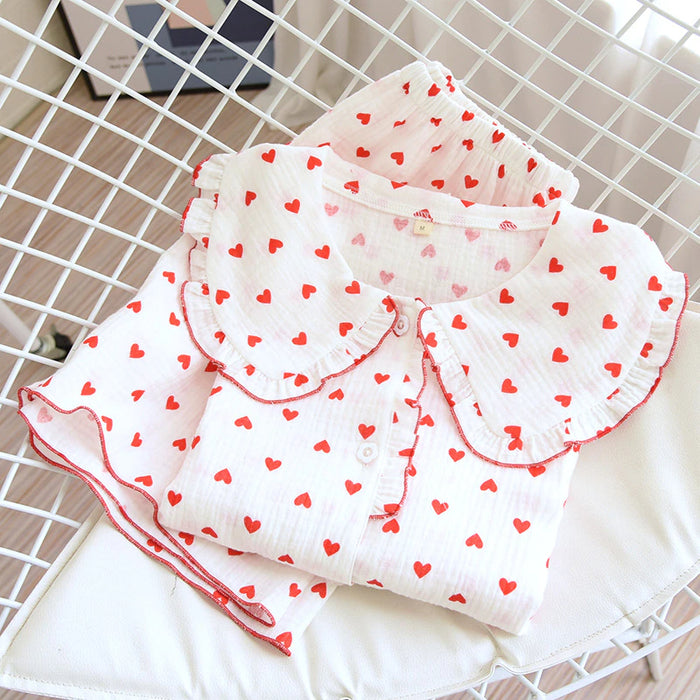 Women's Short Sleeve Japanese 2 Piece Pajama Set