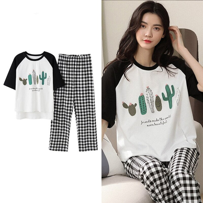 Women Sleepwear Cartoon Pajamas