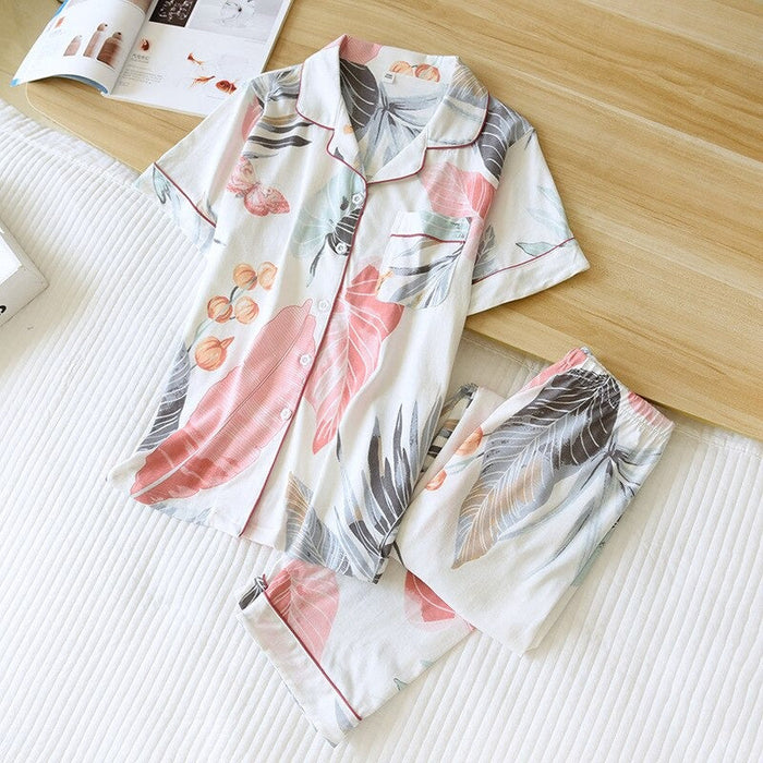 Casual Short Sleeved Pajama Set