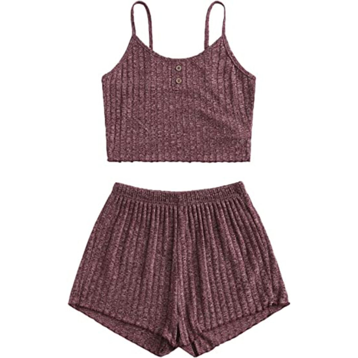 2 Piece Tank Tops And Shorts Lounge Set For Women
